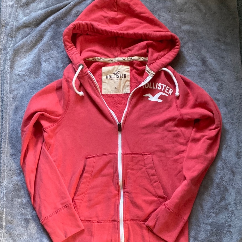 Hollister Crimson Hoodie with Zip Front